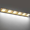SineRise LED Modern Bathroom Vanity Light Fixtures, Modern Acrylic Bathroom Wall Lighting Fixtures Over Mirror, 6-Light, 48-Inch, Gold, White