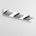 SineRise LED Modern Bathroom Vanity Light Fixtures, Modern Acrylic Bathroom Wall Lighting Fixtures Over Mirror, 3-Light, 24-Inch, Chrome, White