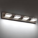 SineRise LED Modern Bathroom Vanity Light Fixtures, Modern Acrylic Bathroom Wall Lighting Fixtures Over Mirror, 4-Light, 30-Inch, Brown, 100%-0% White