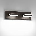 SineRise LED Modern Bathroom Vanity Light Fixtures, Modern Acrylic Bathroom Wall Lighting Fixtures Over Mirror, 2-Light, 15.5-Inch, Brown, White