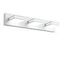 SineRise LED Modern Bathroom Vanity Light Fixtures, Modern Acrylic Bathroom Wall Lighting Fixtures Over Mirror, 3-Light, 24-Inch, White, 100%-0% White