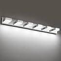 SineRise LED Modern Bathroom Vanity Light Fixtures, Modern Acrylic Bathroom Wall Lighting Fixtures Over Mirror, 6-Light, 48-Inch, Chrome, White