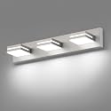 SineRise LED Modern Bathroom Vanity Light Fixtures, Modern Acrylic Bathroom Wall Lighting Fixtures Over Mirror, 3-Light, 24-Inch, Nickel, White