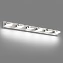 SineRise LED Modern Bathroom Vanity Light Fixtures, Modern Acrylic Bathroom Wall Lighting Fixtures Over Mirror, 6-Light, 48-Inch, Nickel, White