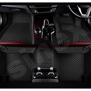 sinex 7d car mat full set for hyundai verna model 2023-2024  luxury leather double car floor mat complete set  100 waterproof and washable  color  black black