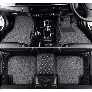 sinex 7d car mat full set for mahindra xev 9e ev model  2025  luxury leather double car floor mat complete set  100 waterproof and washable  color  silver black