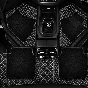 sinex 7d car mat full set for kia carens 7-seater  luxury leather double car floor mat complete set  100 waterproof and washable  color  coffee