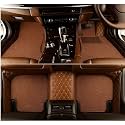 Sinex 7D car mat Full Set for Maruti Suzuki Brezza (Model:2022-2025) || Luxury Leather Double Car Floor Mat Complete Set || 100% Waterproof and Washable || Color : Coffee