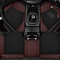 Sinex 7D car mat Full Set for Renault Kiger (Model : 2021-2025) || Luxury Leather Double Car Floor Mat Complete Set || 100% Waterproof and Washable || Color : Black-Red