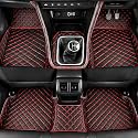 Sinex 7D car mat Full Set for Honda City (Model : 2014-2019) || Luxury Leather Double Car Floor Mat Complete Set || 100% Waterproof and Washable || Color : Black-Red
