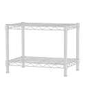 SINGAYE Small Wire 2 Shelves Pantry Metal Shelf Floor Organizer Under Desk