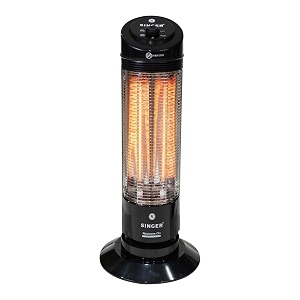 singer 1200w carbon heater with dual heat settings wide angle oscillation amp safety protection  energy efficient room heater with tip-over switch  1 year warranty
