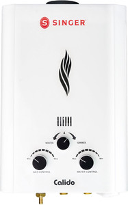 singer 6 l gas water geyser calido white white
