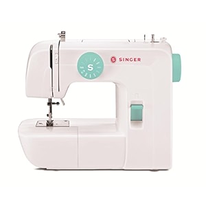 singer  start 1234 portable sewing machine with 6 built-in stitches  built-in 4-step buttonhole whiteteal and free online owner39s class video
