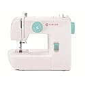 SINGER | Start 1234 Portable Sewing Machine with 6 Built-in Stitches â€“ Built-in 4-Step Buttonhole, White/Teal and Free Online Owner's Class Video