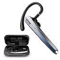 Single Ear Bluetooth Headset with ENC Mic, 430mAh Charging Case, Mute & Voice Assistant, Wireless Headset for Work/Business/Call Center/Driving/Trucker