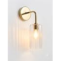 Single Golden Brass Wall Light with Crystal