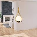 Single Golden Pendant Light for Restaurant,Bedroom, Living Room and Home Decor Chandelier Ceiling Lamp (Pack of 1) (Without Bulb)