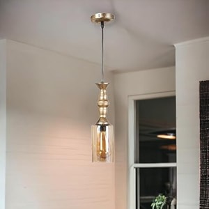 single hanging antic shade lights with amber glass for living room lamps for bedroom also for restaurants and kitchen pack of 1 without bulb
