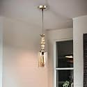 Single Hanging Antic Shade Lights with Amber Glass for Living Room, Lamps for Bedroom Also for Restaurants and Kitchen (Pack of 1) (Without Bulb)