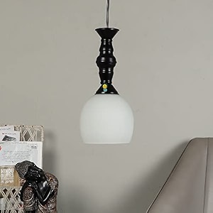 single hanging black shade lights with frosted glass for living room lamps for bedroom also for restaurants and kitchen pack of 1 without bulb