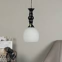Single Hanging Black Shade Lights with Frosted Glass for Living Room, Lamps for Bedroom Also for Restaurants and Kitchen (Pack of 1) (Without Bulb)