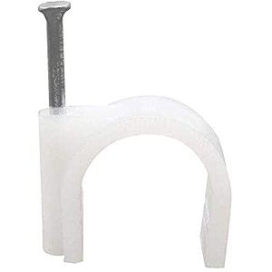single nail pipe cable clip wire fastener circle cable clips with metal nails cord tie holder clamp cable protector -100pcs white 16mm