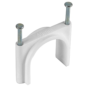 single nail pipe cable clip wire fastener circle cable clips with metal nails cord tie holder clamp cable protector -50pcs white 20mm