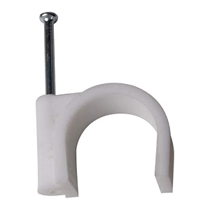 single nail pipe cable clip wire fastener circle cable clips with metal nails cord tie holder clamp cable protector -50pcs white 25mm