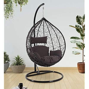 spyder craft single seater hammock swing chair with stand and cushion for patio balcony garden terrace living room relaxing chair jhula