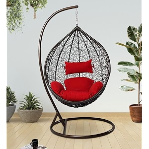 spyder craft single seater hammock swing chair with stand and cushion for patio balcony garden terrace living room relaxing chair jhula