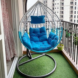 spyder craft single seater hammock swing chair with stand and cushion for patio balcony garden terrace living room relaxing chair jhula
