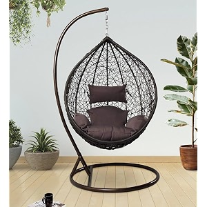 spyder craft single seater hammock swing chair with stand and cushion for patio balcony garden terrace living room relaxing chair jhula