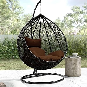 spyder craft single seater hammock swing chair with stand and cushion for patio balcony garden terrace living room relaxing chair jhula