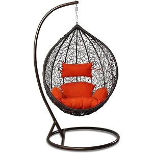 spyder craft single seater hammock swing chair with stand and cushion for patio balcony garden terrace living room relaxing chair jhula