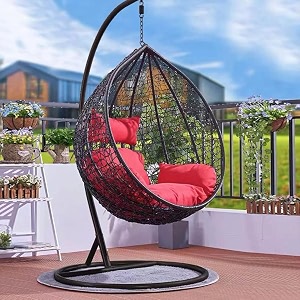 spyder craft single seater hammock swing chair with stand and cushion for patio balcony garden terrace living room relaxing chair jhula