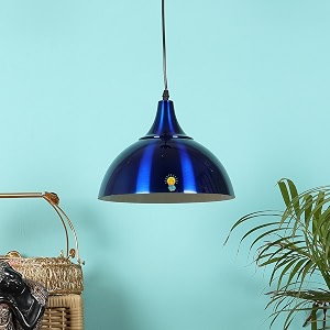 single shade hanging lights in blue texture for living room lamps for bedroom also for restaurants and kitchen pack of 1 without bulb