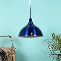 Single Shade Hanging Lights in Blue Texture for Living Room, Lamps for Bedroom Also for Restaurants and Kitchen (Pack of 1) (Without Bulb)