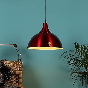 single shade hanging lights in red texture for living room lamps for bedroom also for restaurants and kitchen pack of 1 without bulb