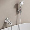 SINGSUO Bathtub Faucet with Sprayer, Metal Tub Tap with Sprayer (Chrome)
