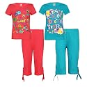 SINI MINI Girls Plain Capri Set Pack