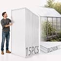Sinimaka 15-Pack Polycarbonate Greenhouse Panels, 6 x 2 ft, 0.24 in 6mm Twin-Wall Sheets, UV-Coated Translucent Roof Replacement for Greenhouses and Cold Frames