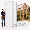 Sinimaka 8-Pack Polycarbonate Greenhouse Panels, 8 x 4 ft, 0.24 in Twin-Wall Sheets, UV-Coated Translucent Roof and Wall Covering for Greenhouses