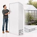 Sinimaka 8 Pack Polycarbonate Greenhouse Panels, 6 x 2 ft, 0.24 in Twin-Wall Sheets, UV-Coated Translucent Roof Replacement for Greenhouses and Cold Frames