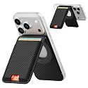 Sinjimoru Magnetic Wallet Stand for MagSafe, 3-Card Holder, Carbon Black