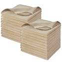 SINLAND Microfiber Facial Cloths Fast Drying Washcloth 12inch x 12inch Cream 20 Pack