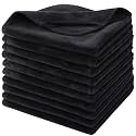 SINLAND Microfiber Facial Cloths Fast Drying Washcloth 12inch x 12inch Black 10 Pack