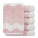 SINLAND Microfiber Facial Cloths Fast Drying Washcloth 12x12inch Wave Pattern 6 Pack