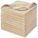 SINLAND Microfiber Facial Cloths Fast Drying Washcloth 12inch x 12inch (10pack, Cream)