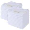 SINLAND Microfiber Facial Cloths Fast Drying Washcloth 12inch x 12inch White 20 Pack